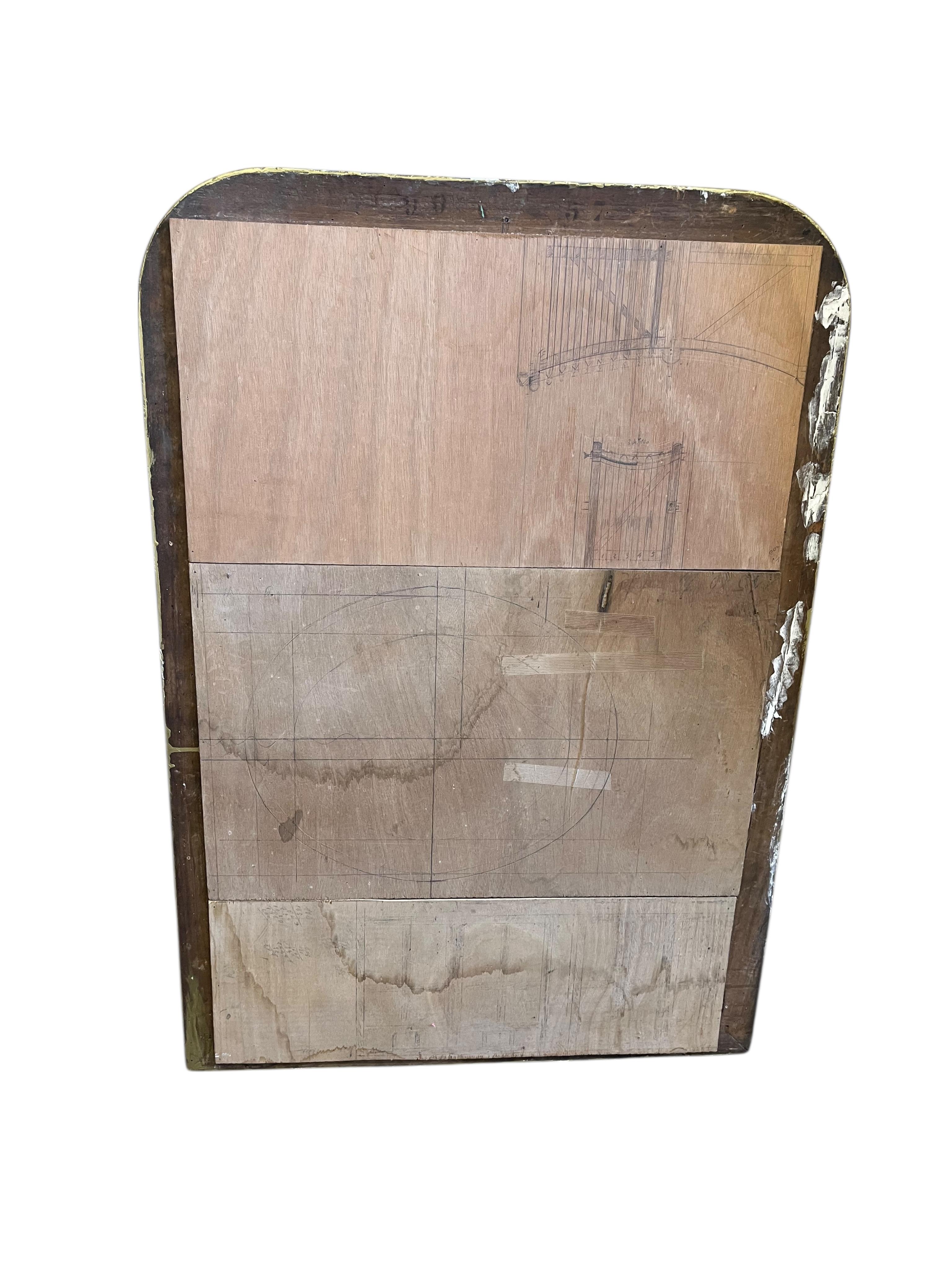 A 19th century French giltwood overmantel mirror, width 76cm, height 110cm (re-painted)